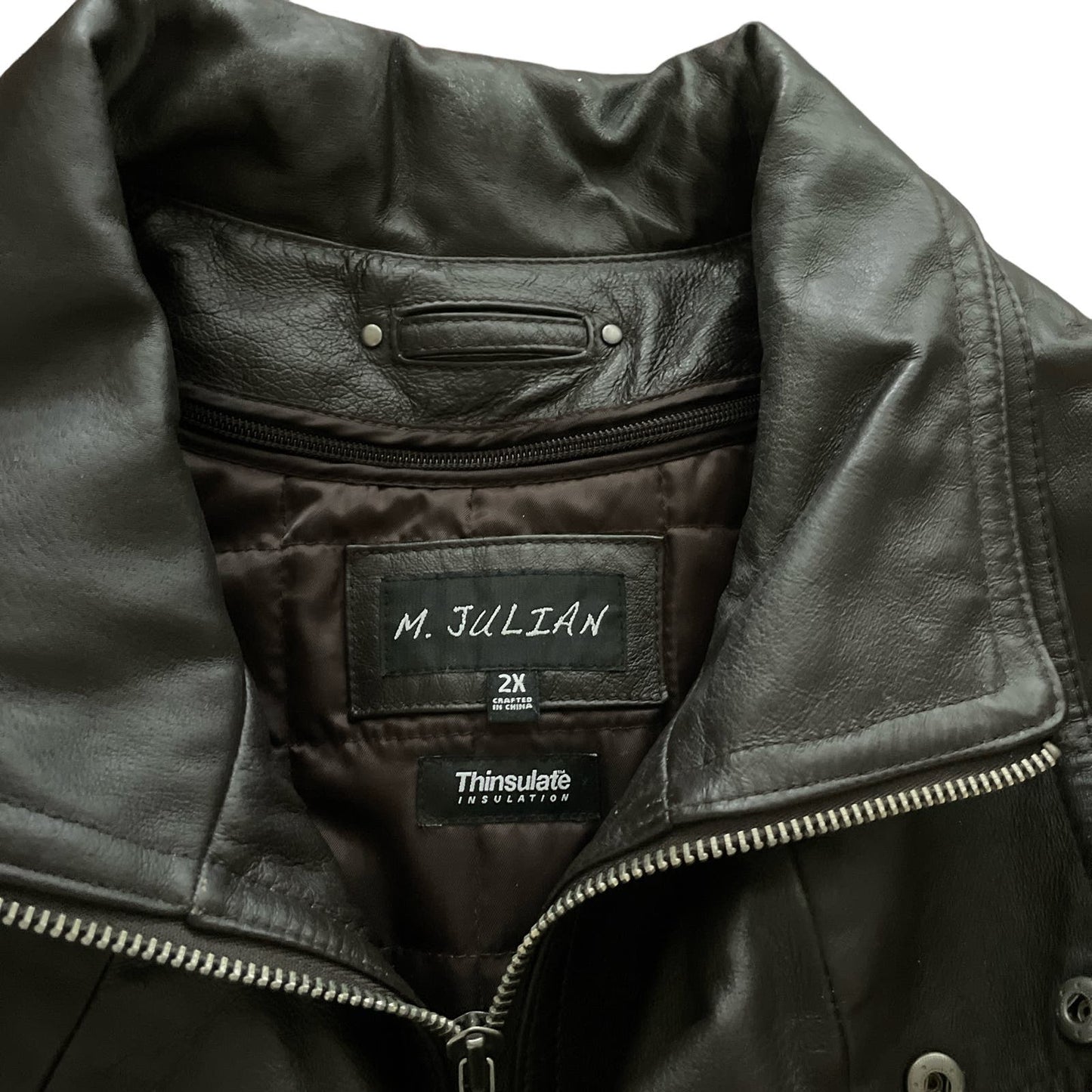 90s 100% Leather Black Thinsulate Lined Jacket 2X