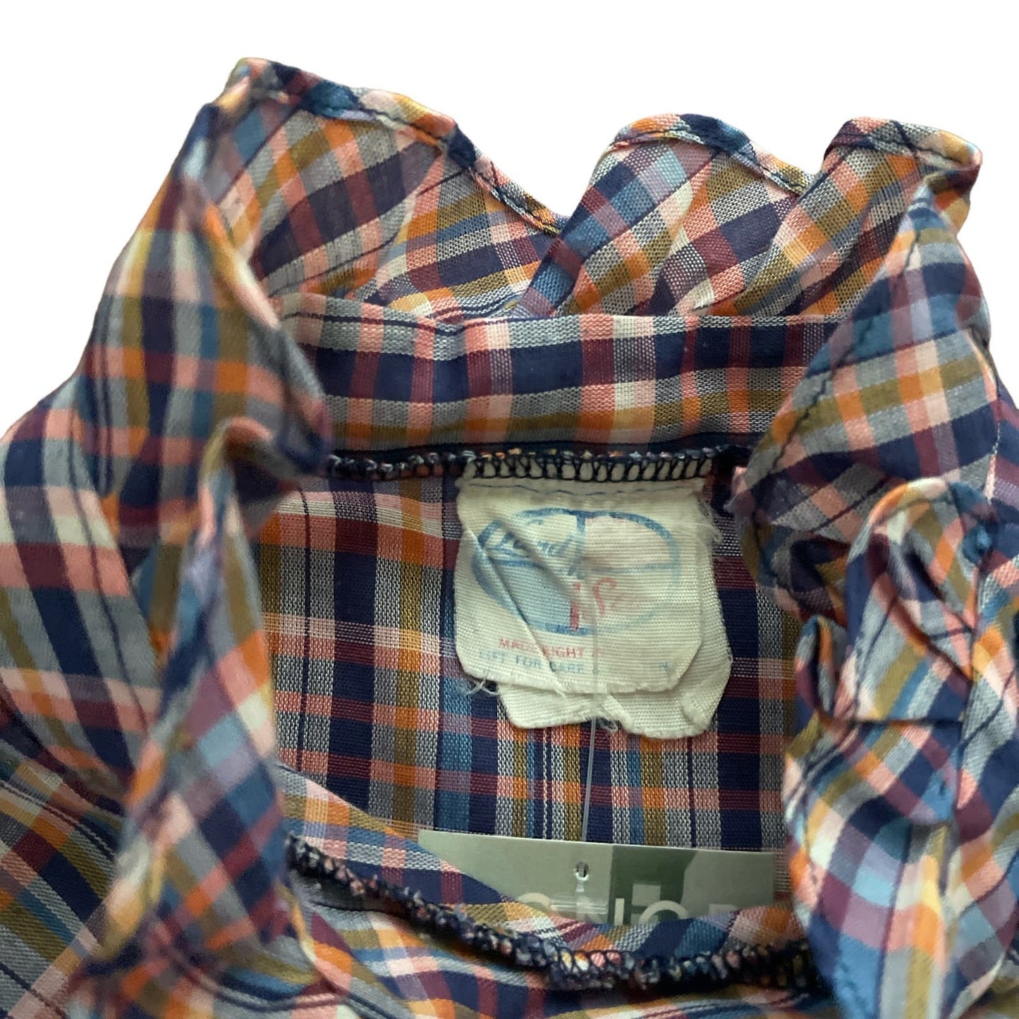 70s Plaid Ruffled Western Wear Cowgirl Shirt S