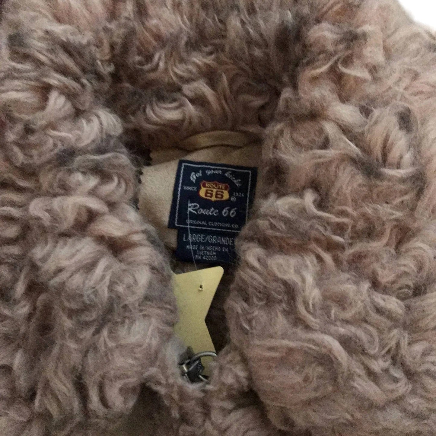 90s Tan Penny Lane Faux Suede Faux Fur Coat L