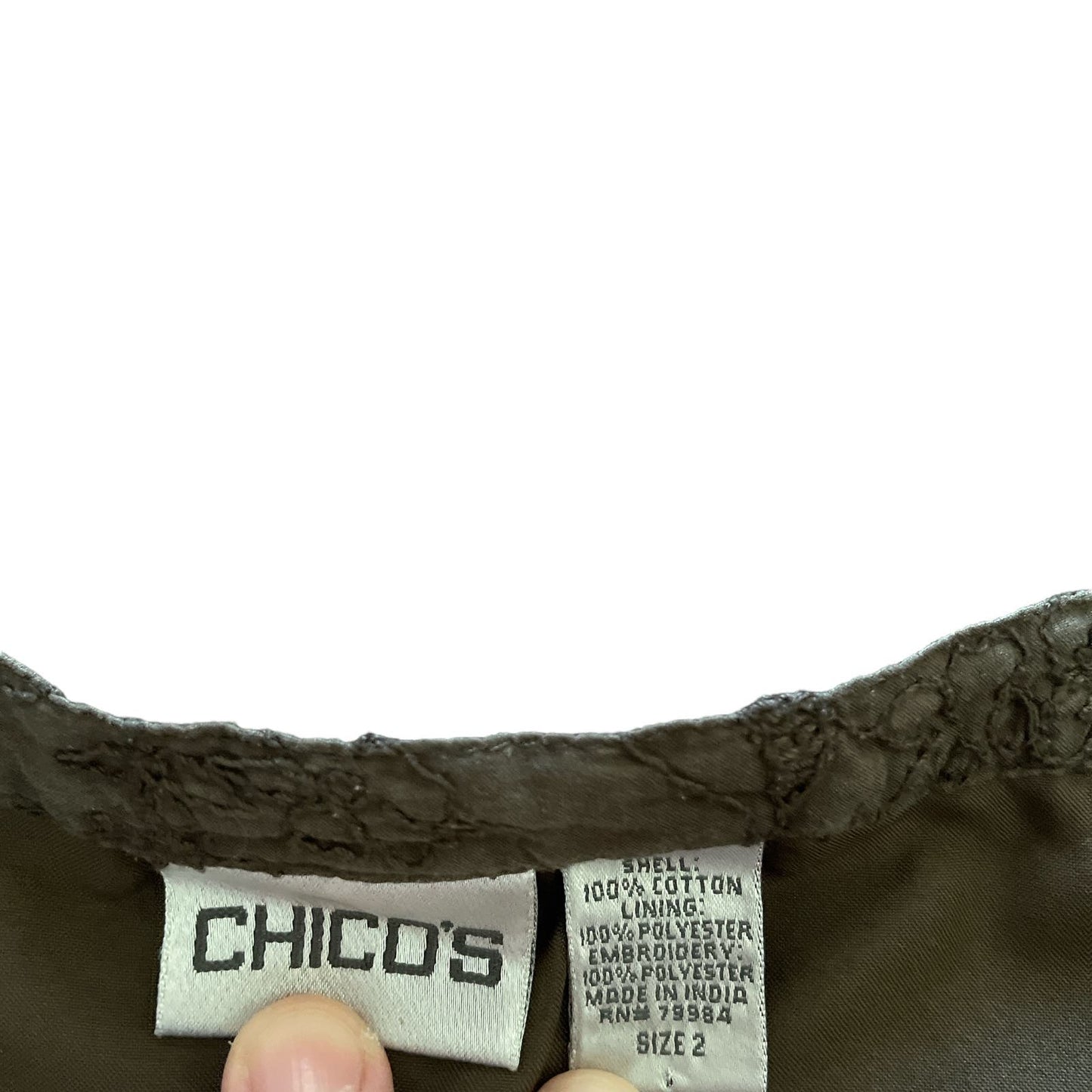 90s Midnight Green Embroidered Cotton Skirt M