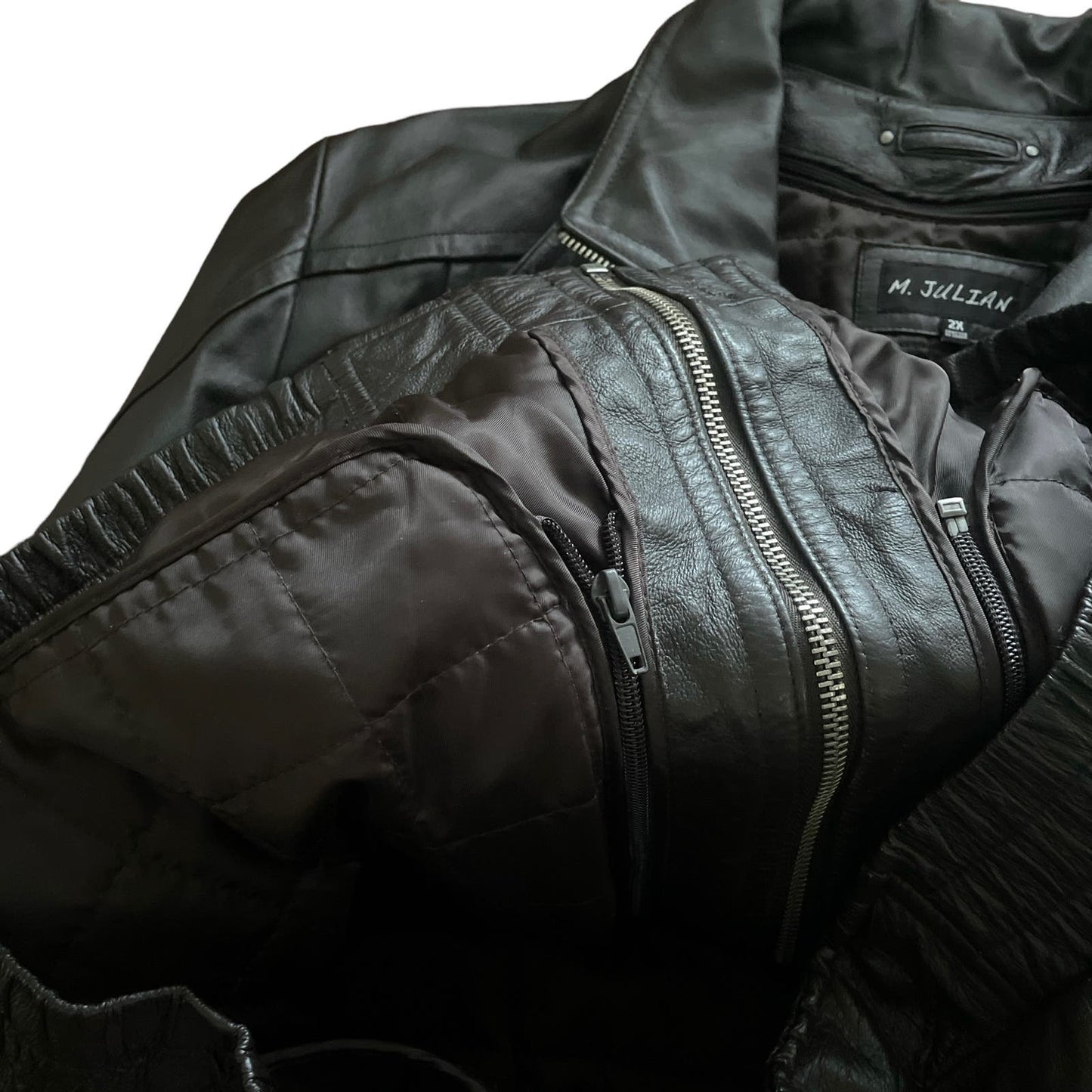90s 100% Leather Black Thinsulate Lined Jacket 2X