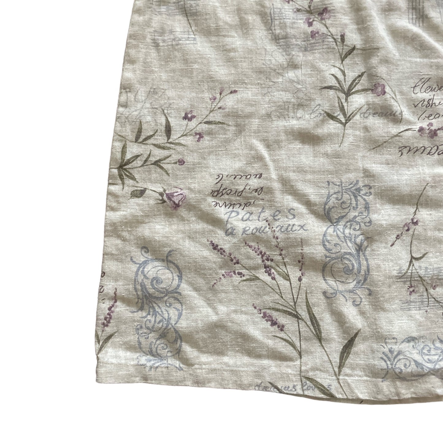 90s 100% Linen Tan Fairygrunge Patterned Dress L