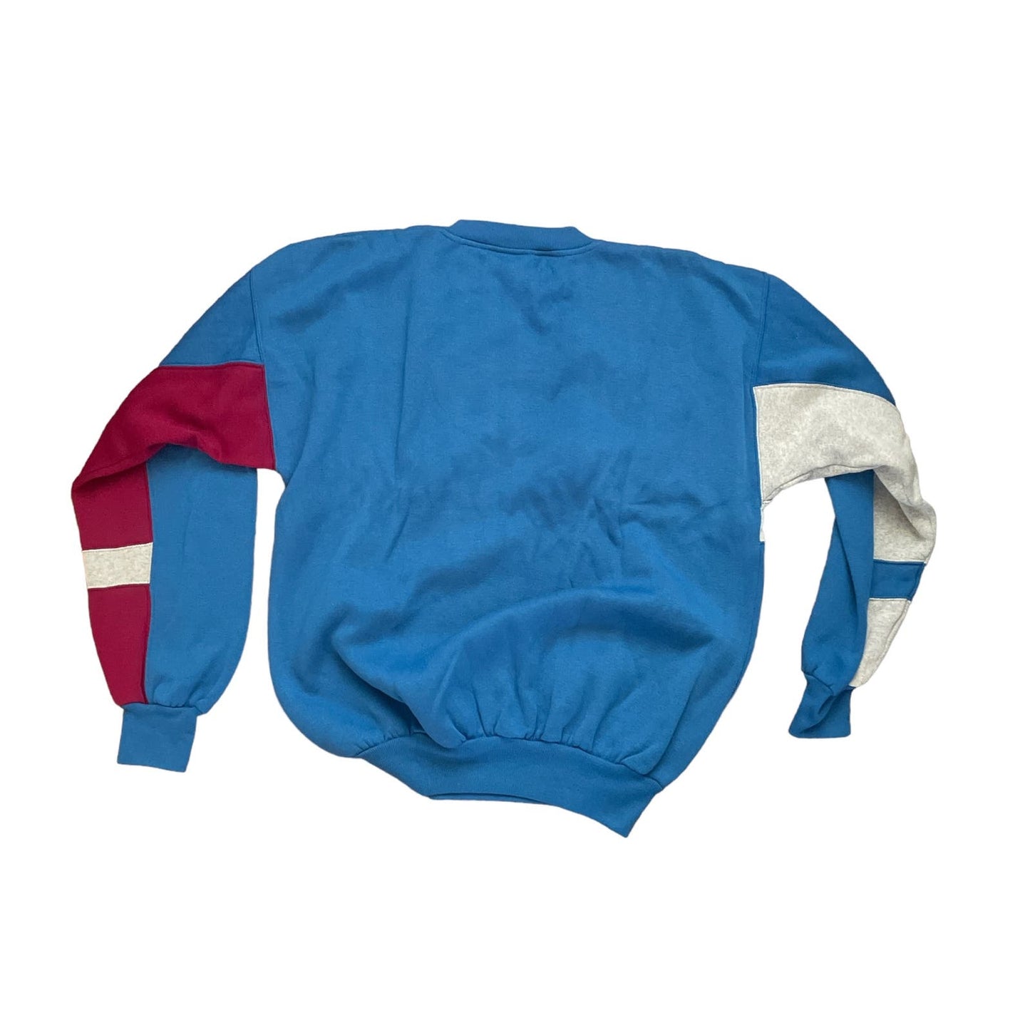 90s Colorblock Patchwork Pullover Knit Sweatshirt L
