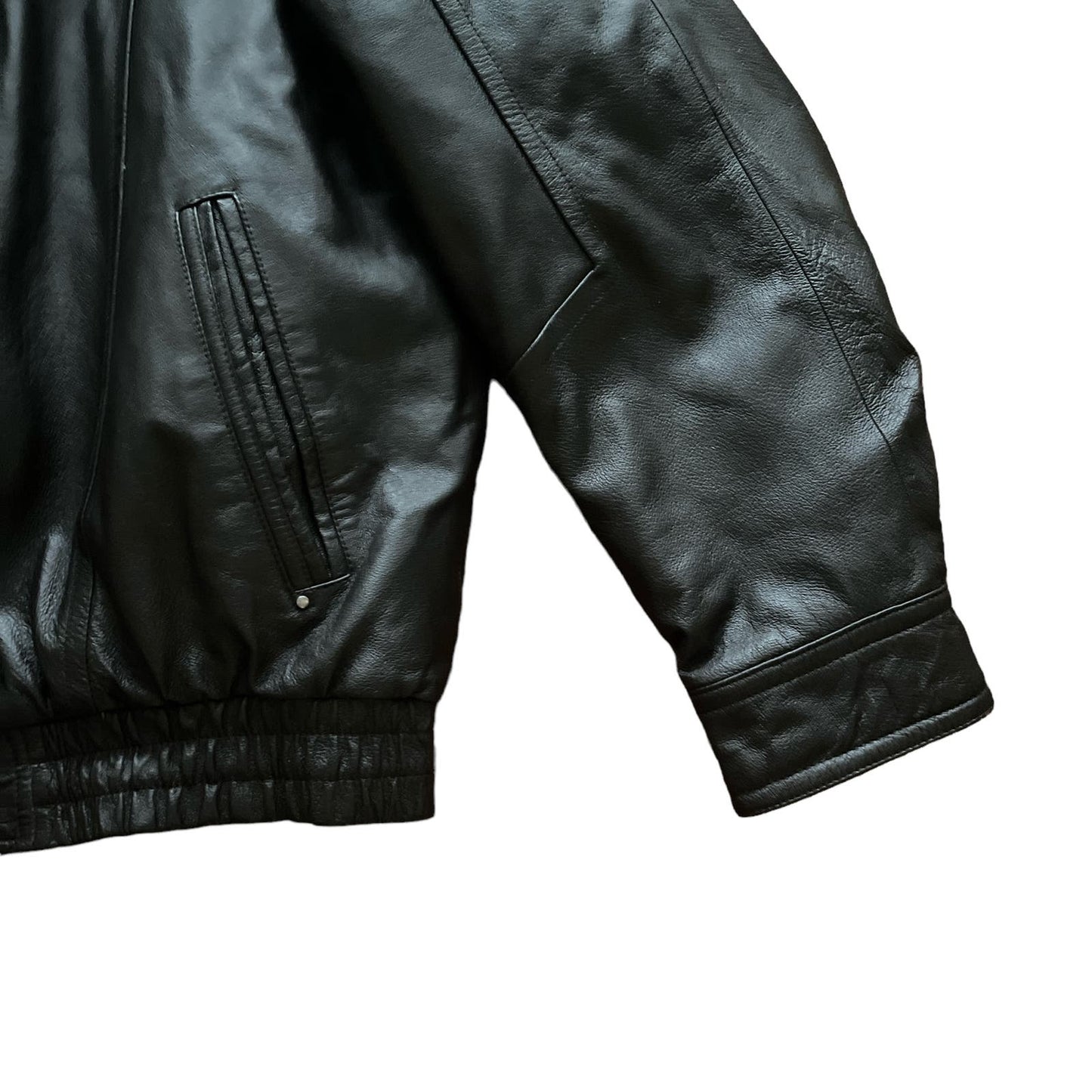 90s 100% Leather Black Thinsulate Lined Jacket 2X