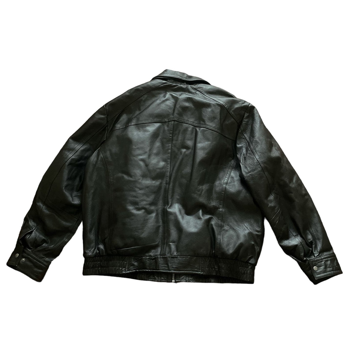 90s 100% Leather Black Thinsulate Lined Jacket 2X