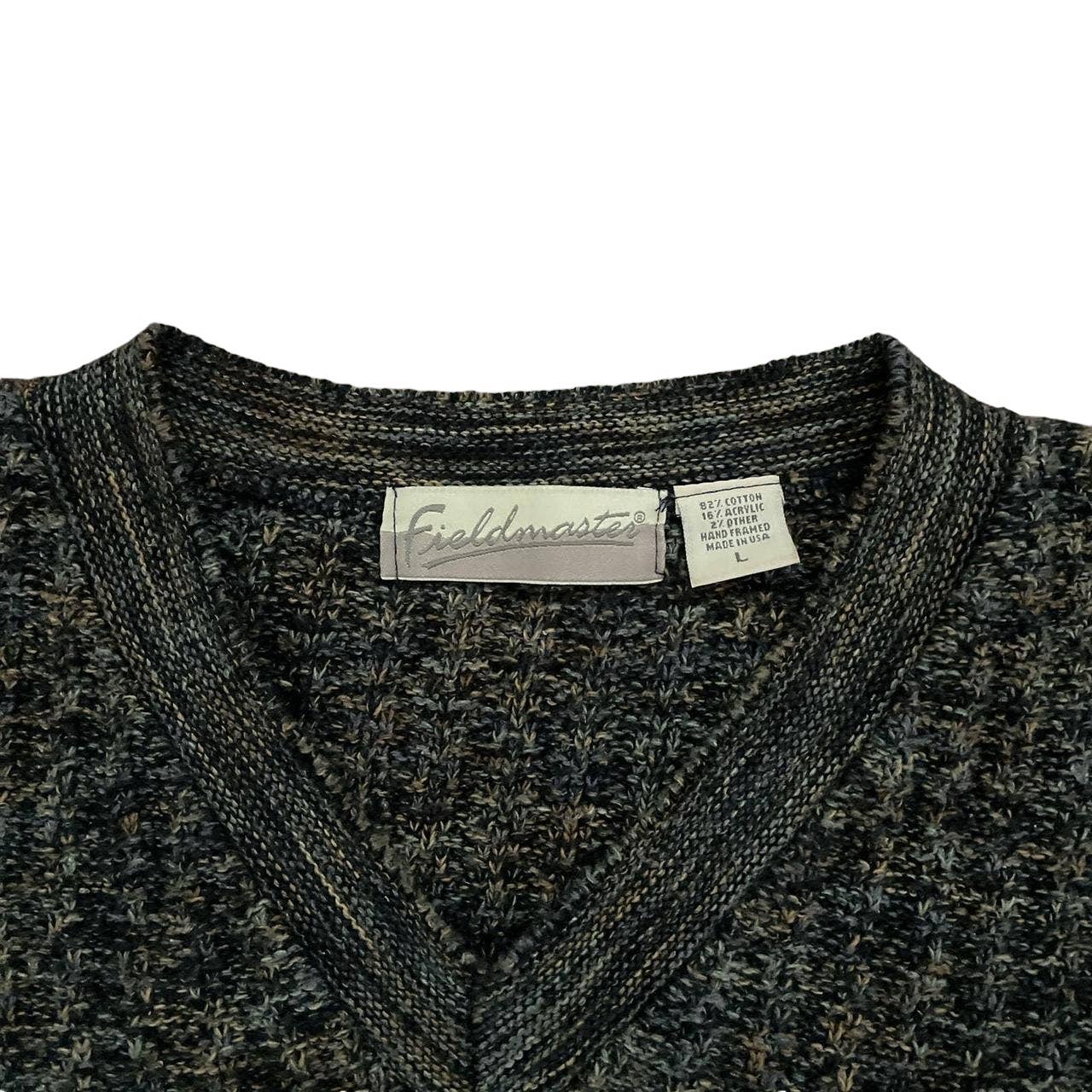 90s Neutral Chunky Knit Cotton Dad Sweater L
