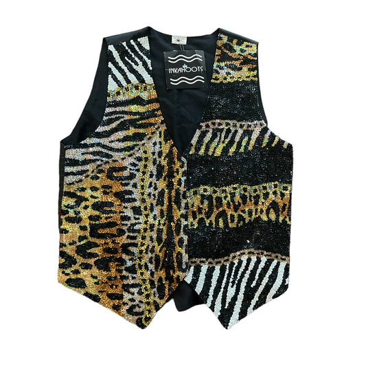 90s Deadstock Sequined Multicolor Vest M