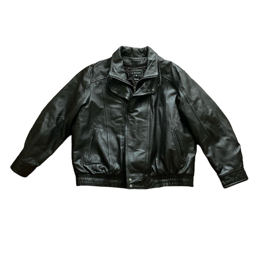 90s 100% Leather Black Thinsulate Lined Jacket 2X