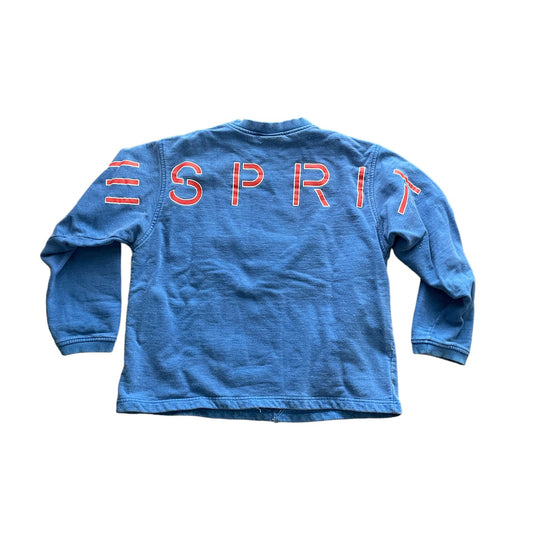 1990s VTG V ESPRIT Spellout Royal Blue Knit Crew Neck Sweatshirt Size Medium