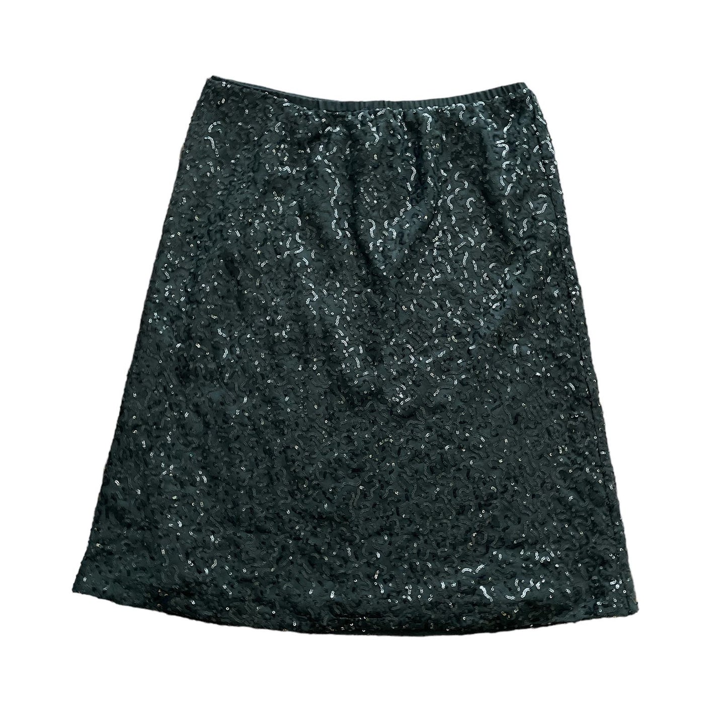 90s Black Sequined Party Skirt 8