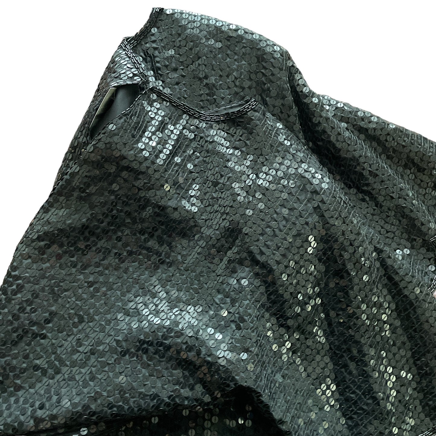 90s Silk Black Sequined Top 14