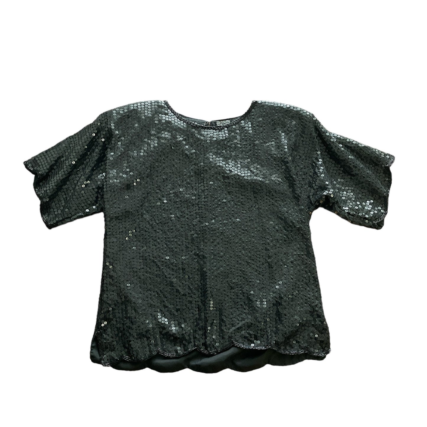 90s Silk Black Sequined Top 14