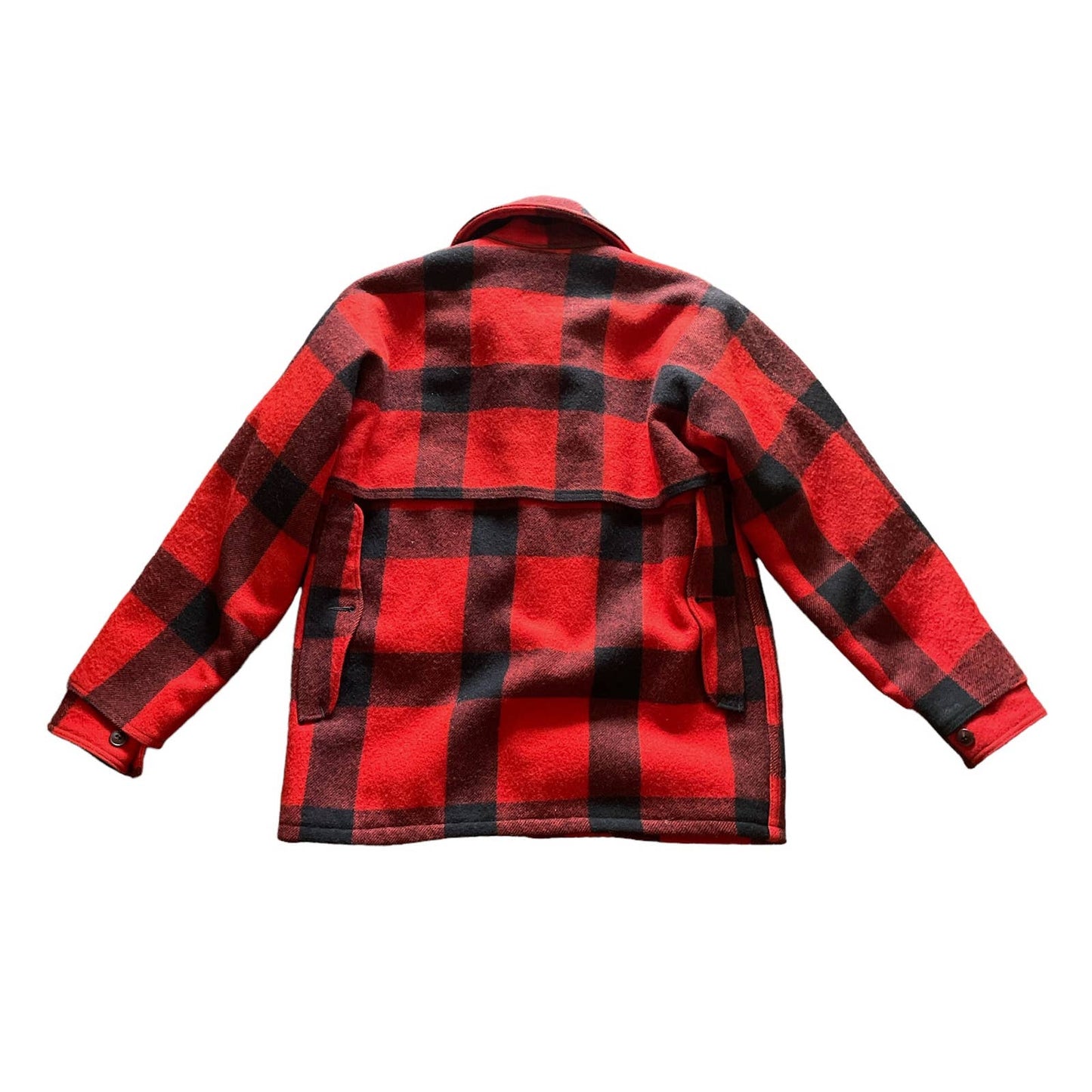 80s Woolrich Red Black Buffalo Plaid Heavy Coat M