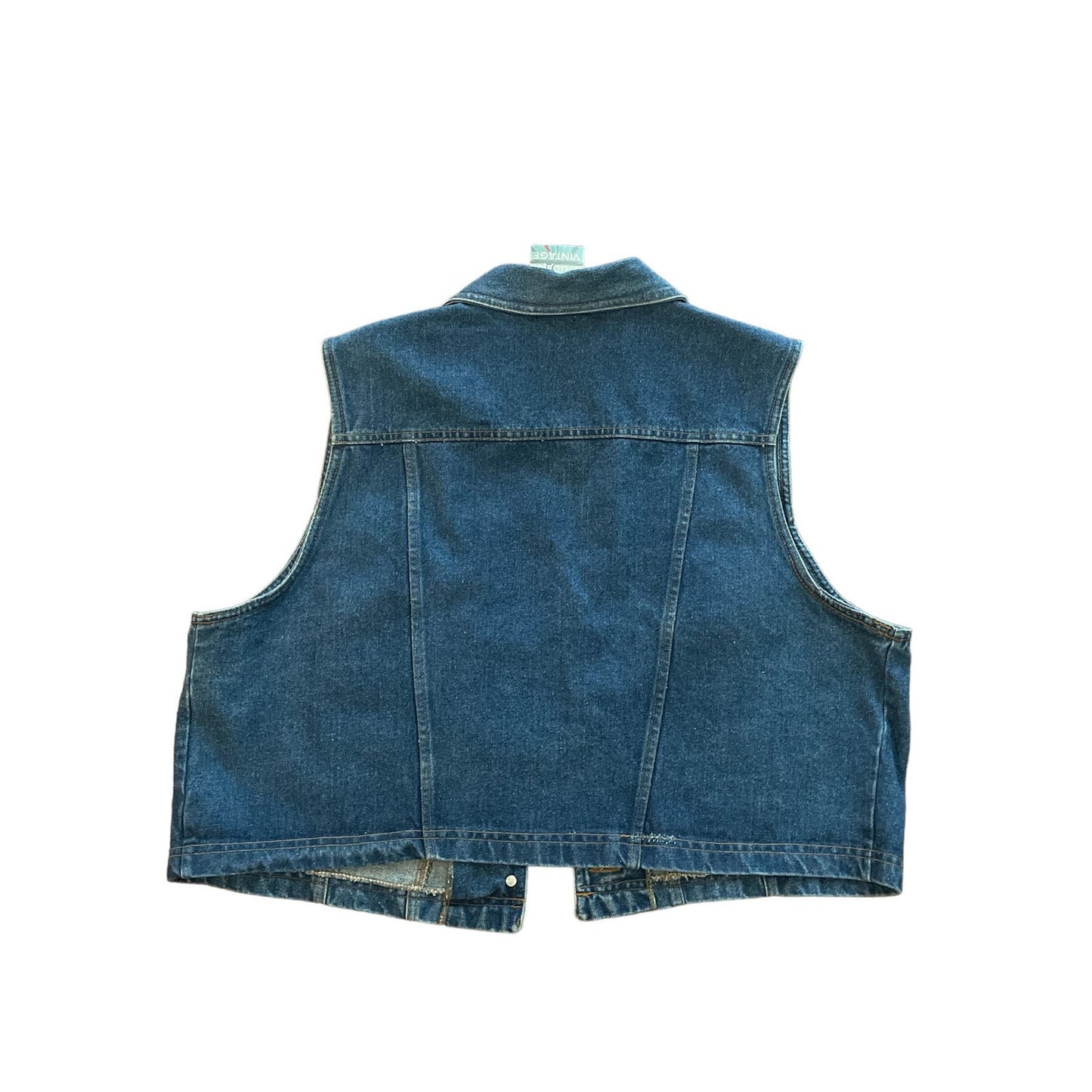 90s Medium Wash Blue Jean Denim Sleeveless Vest 2X
