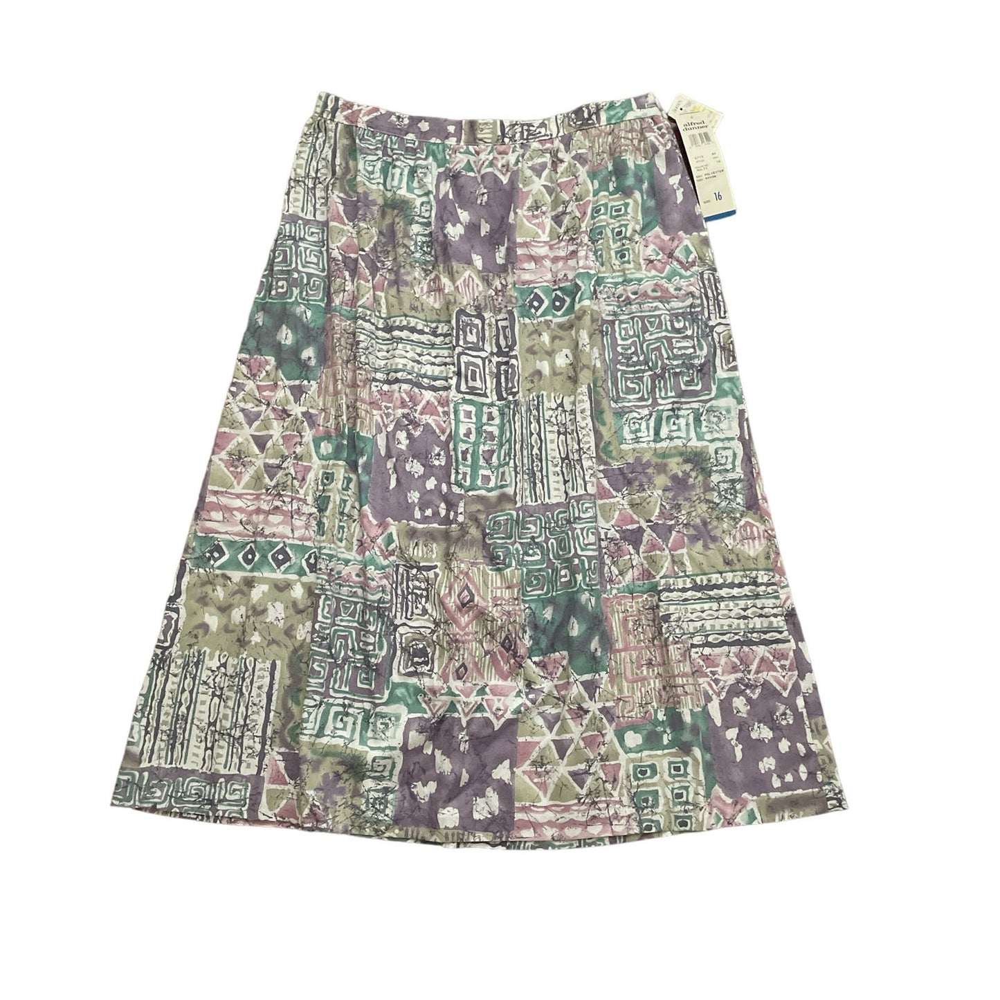 90s Deadstock Purple Abstract Patterned Midi Skirt 16