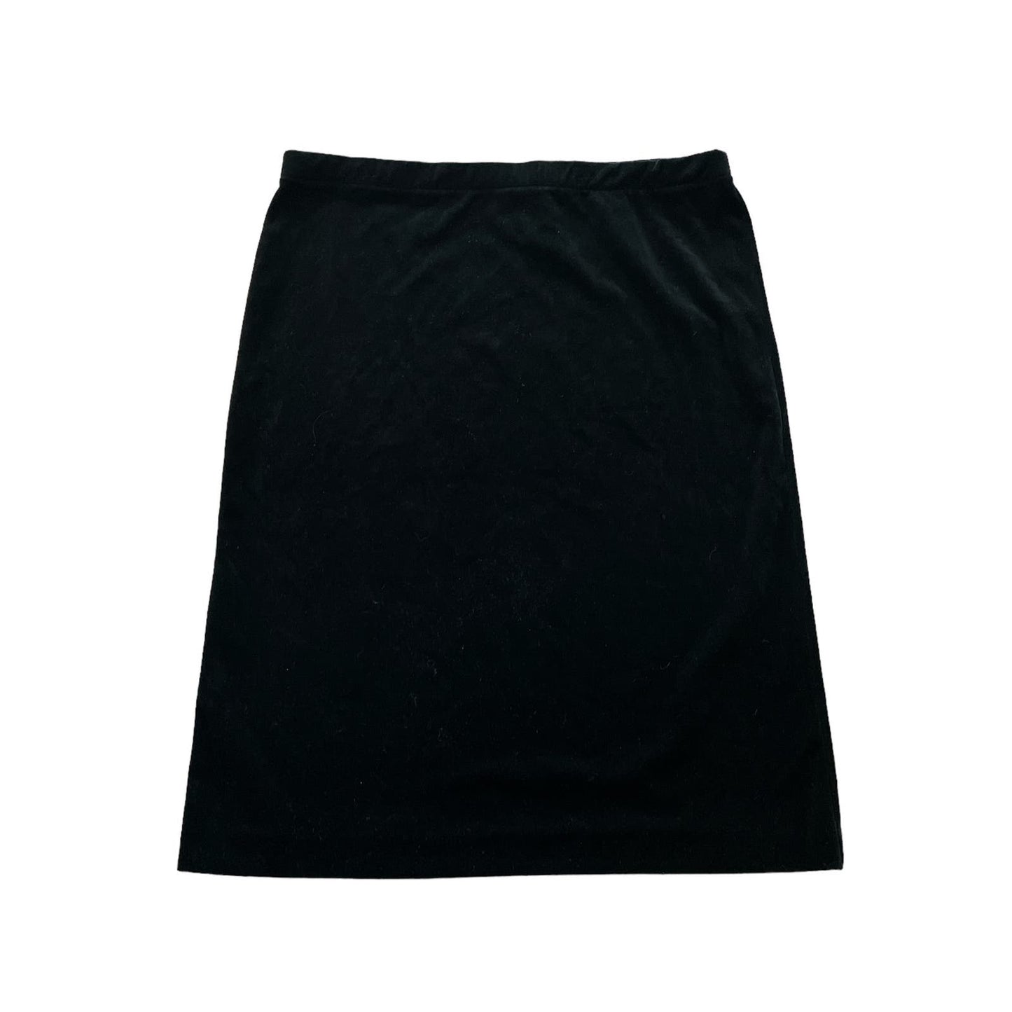80s Black Velvet Midi Straight Skirt 16
