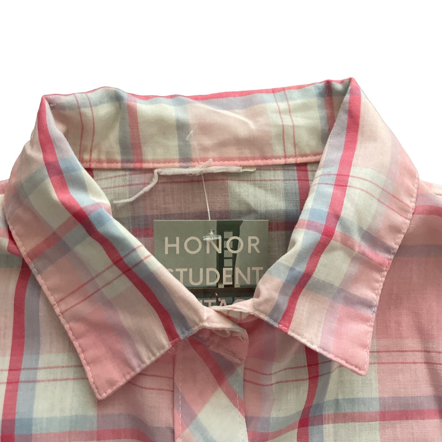 70s Hot Pink Plaid Western Cowgirl Shirt S