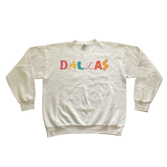 1993 DALLAS Texas Cowboy Boot White Sweatshirt XL