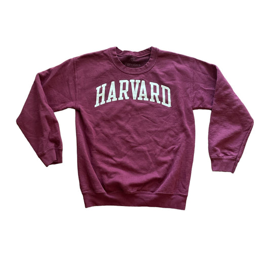00s Harvard Burgundy Spellout Crew Neck Sweatshirt S