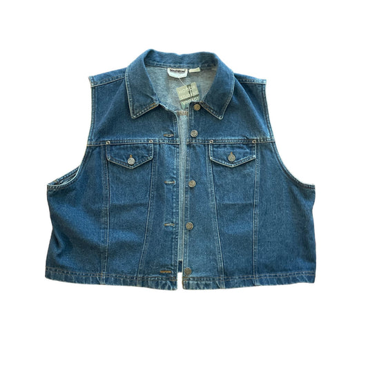 90s Medium Wash Blue Jean Denim Sleeveless Vest 2X